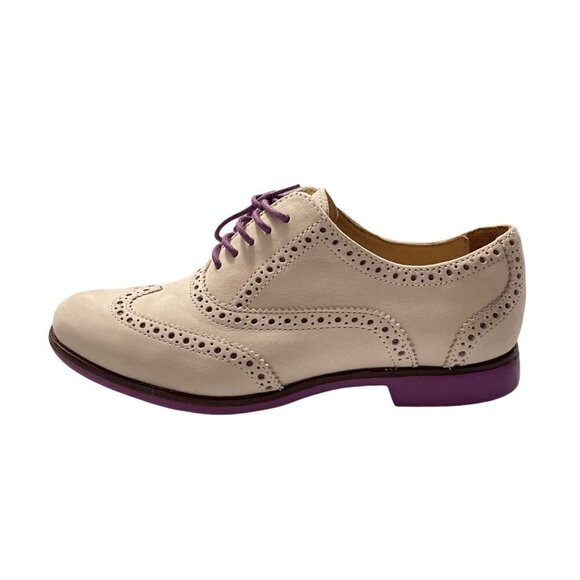 Cole Haan Women's Gray Purple Suede Wingtip Lace Up Alisa Oxford Shoes Size 5.5 - Picture 12 of 12